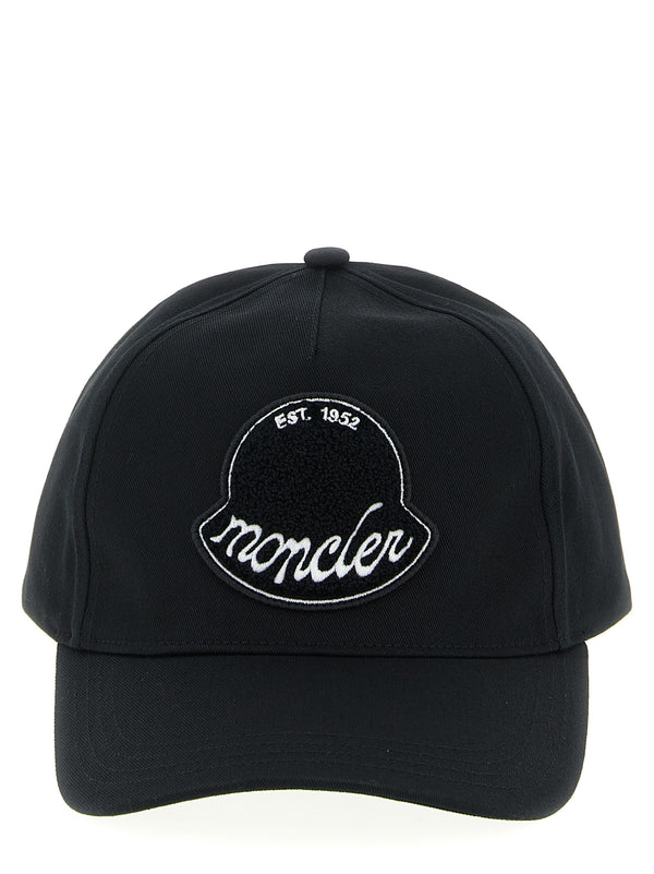 Moncler MO324091BM 100% cotton baseball cap in black