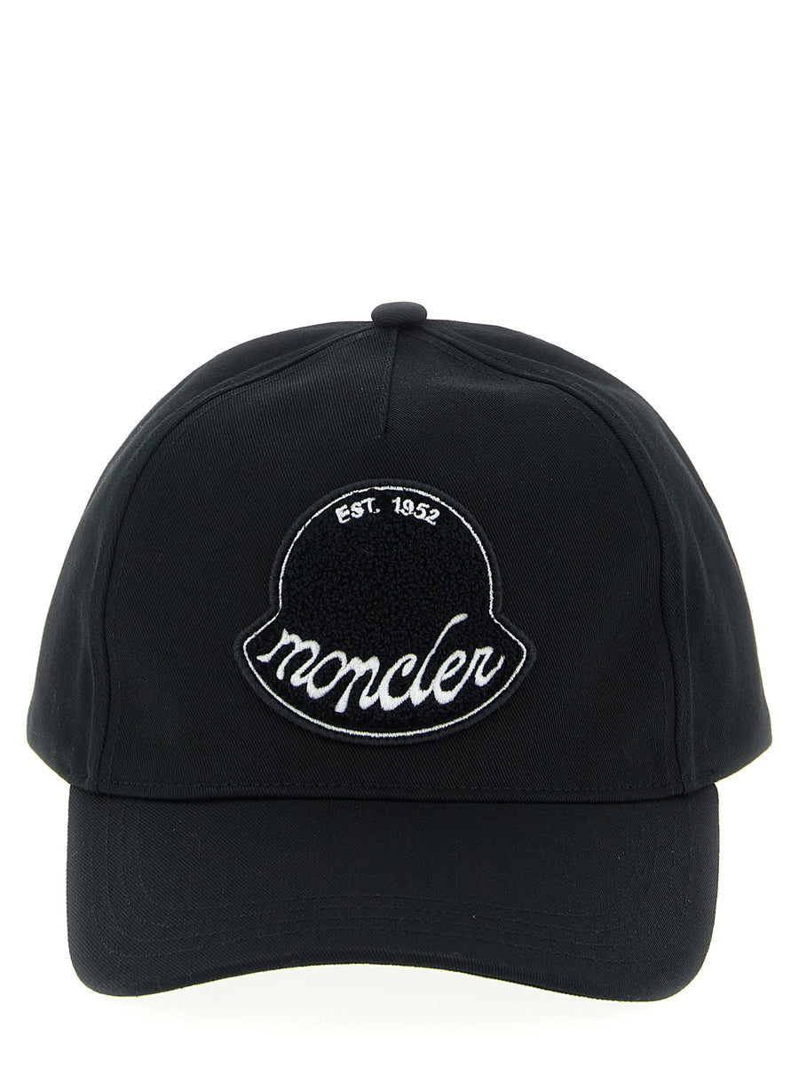 Moncler MO324091BM 100% cotton baseball cap in black