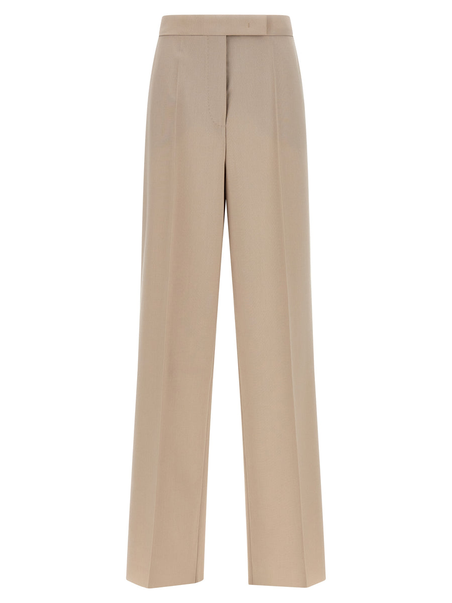 Max Mara 71% virgin wool trousers in beige