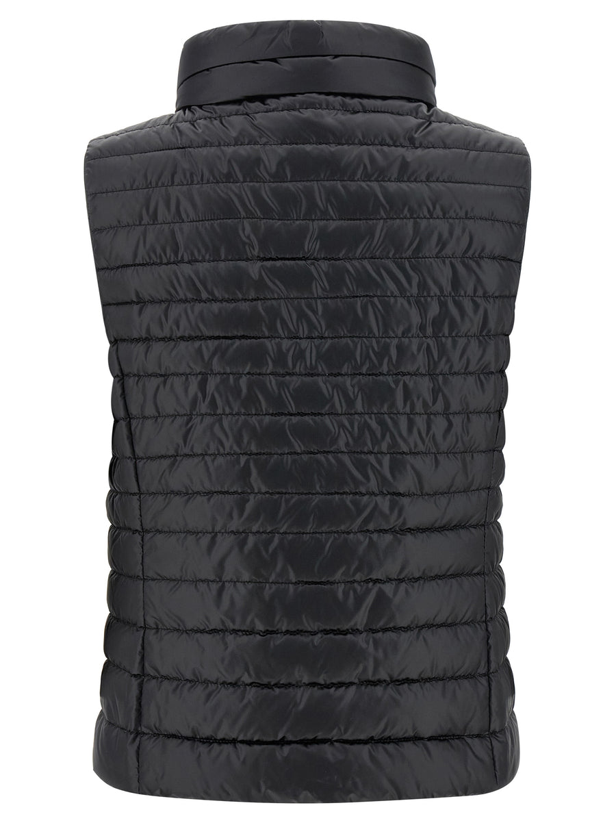 Black Polyester Sleeveless Jacket Clothing