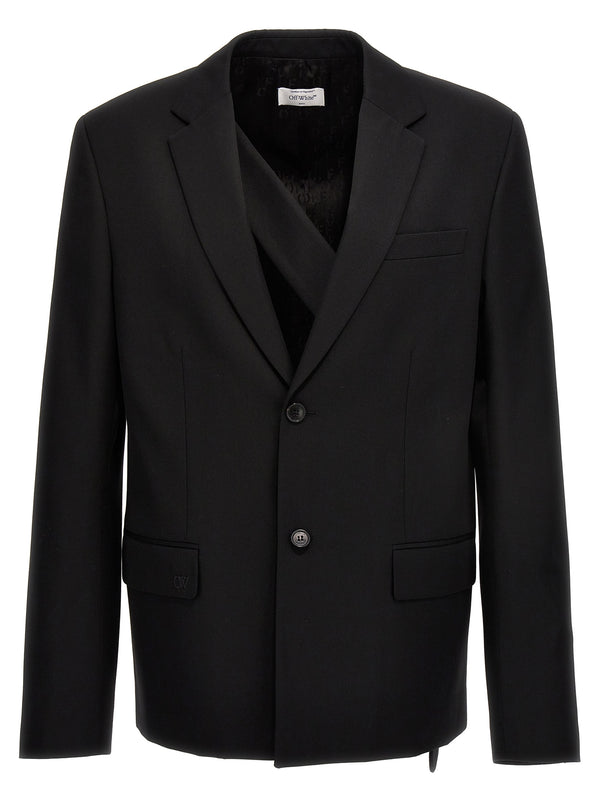 Off-White 100% wool blazer in black