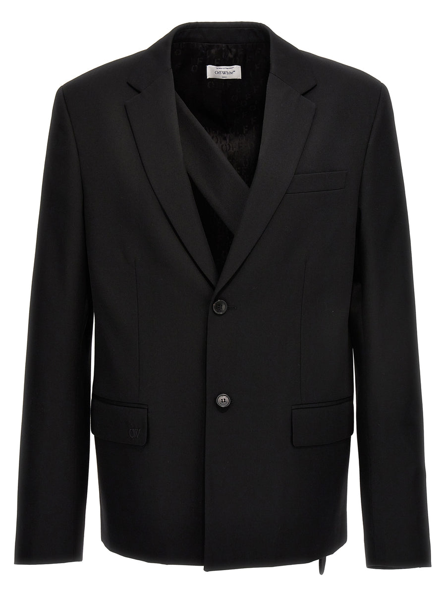 Off-White 100% wool blazer in black