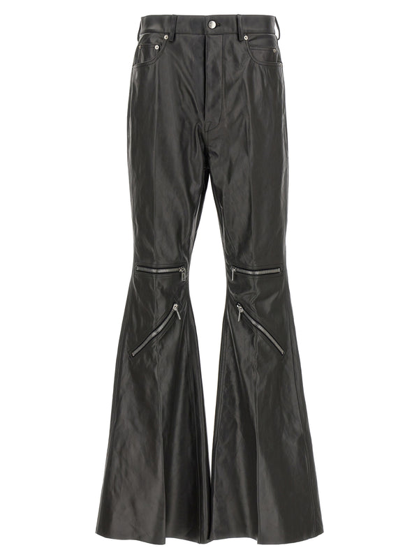 Rick Owens 100% calfskin leather (Bos Taurus) trousers in black