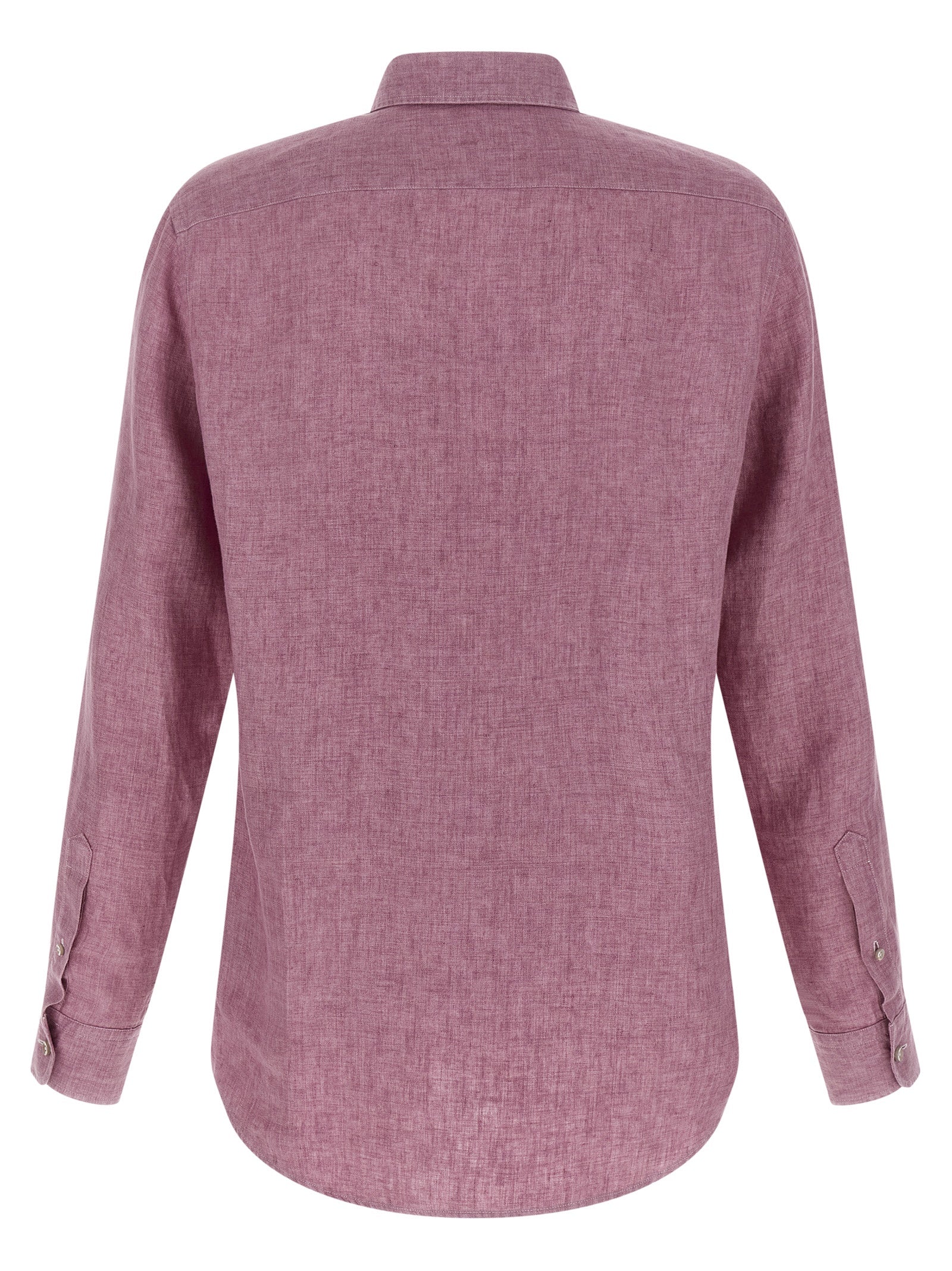 Zegna 100% linen polo shirt in pink — view 2