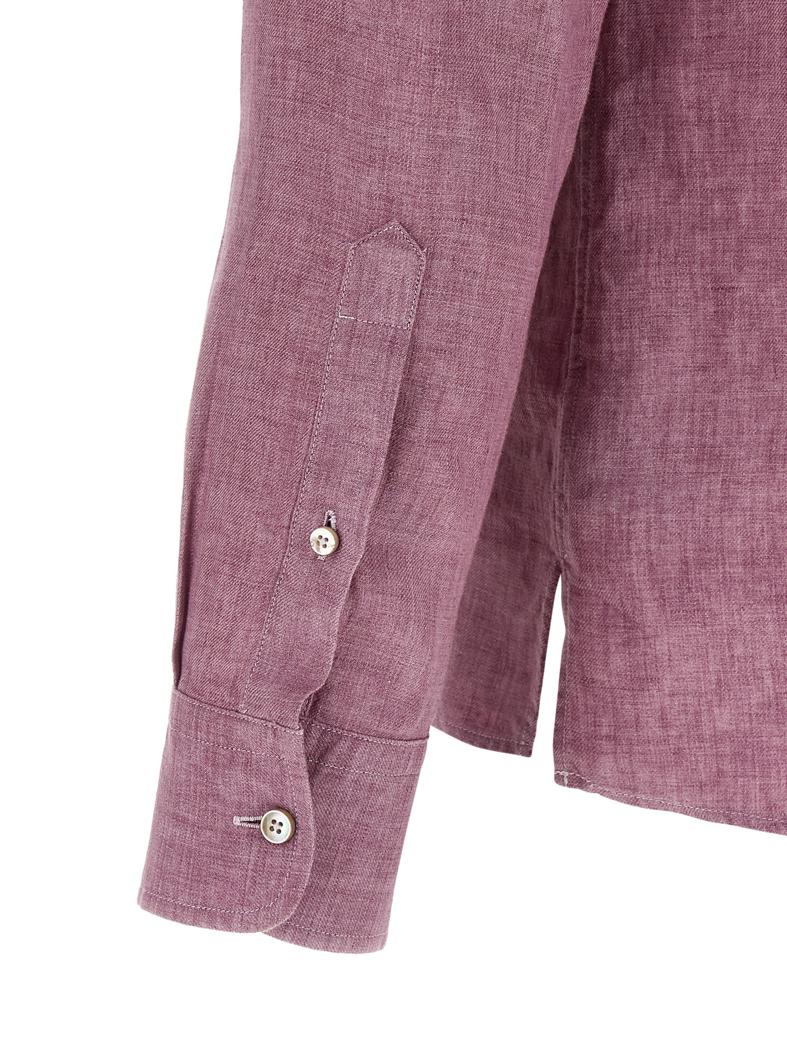 Zegna 100% linen polo shirt in pink — view 4