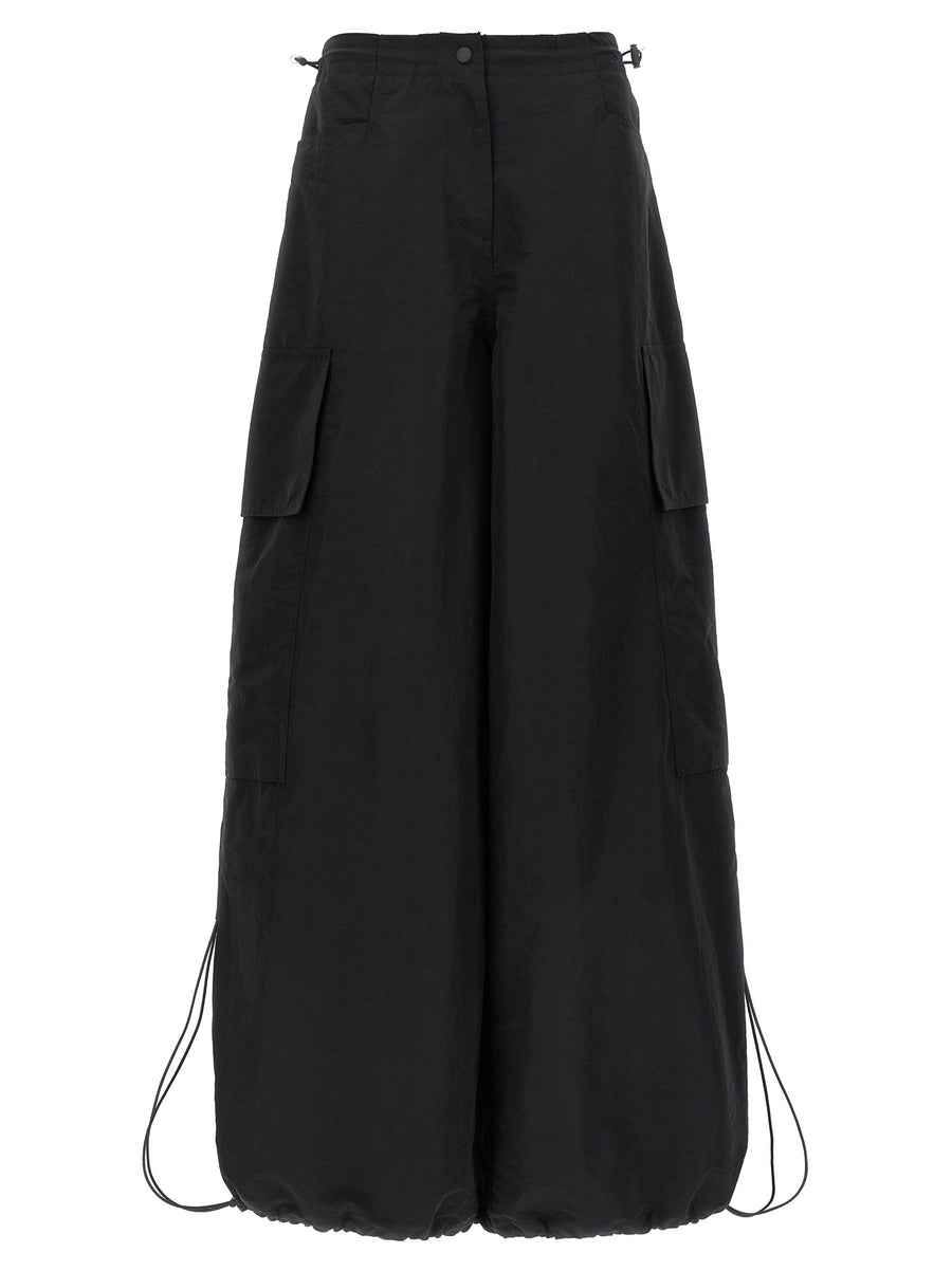 Palm Angels 59% Polyamide cargo pants in black