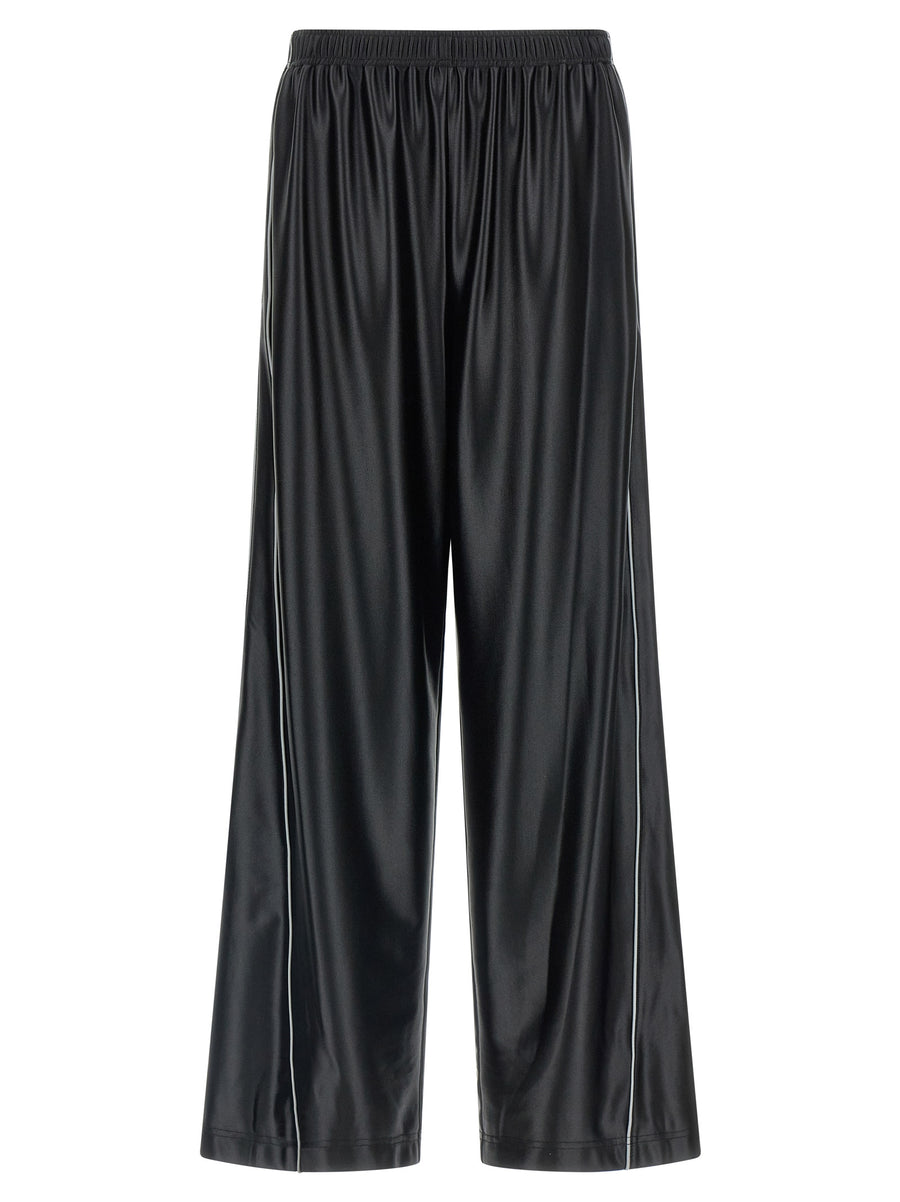 T By Alexander Wang 91% polyester joggers in black