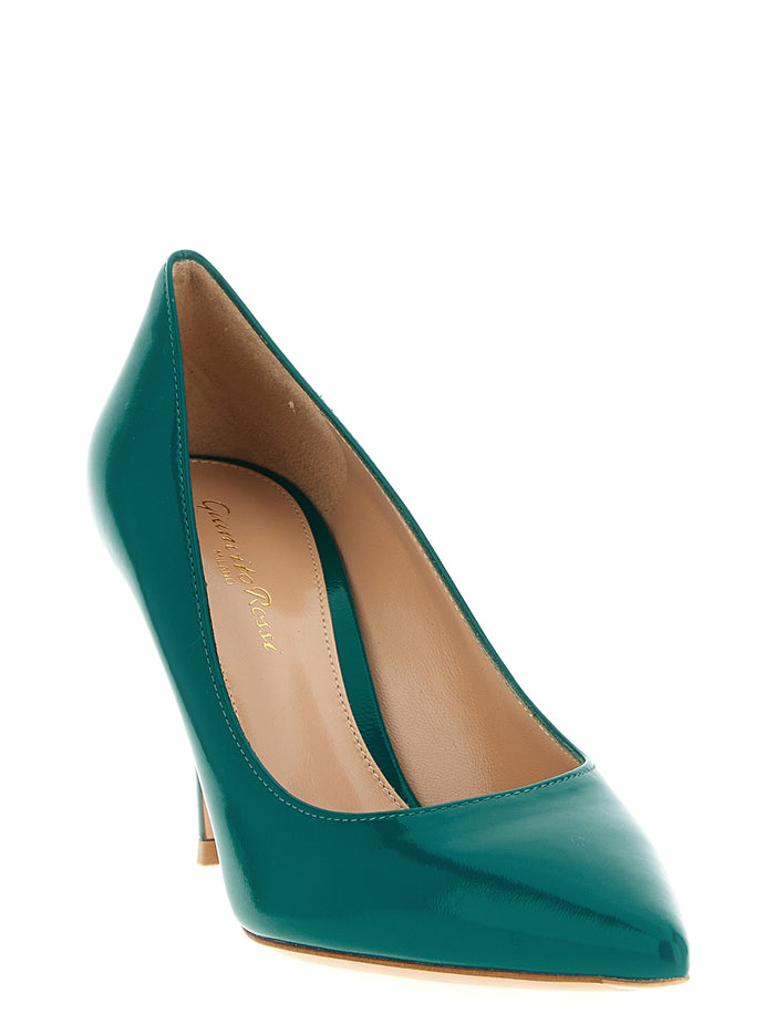 Gianvito Rossi 100% lamb leather pump in green — view 2