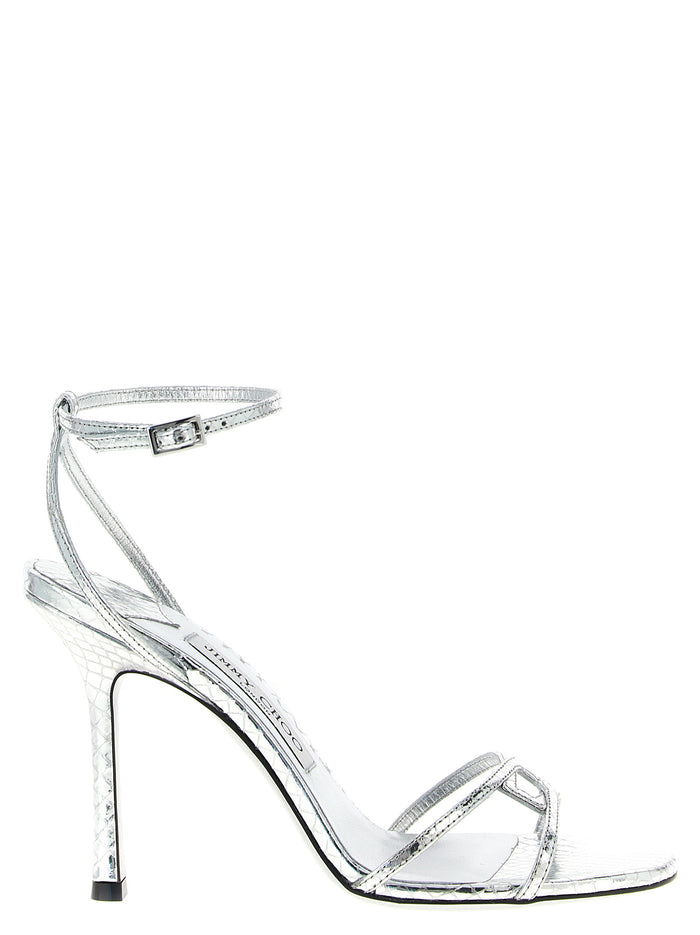 Jimmy Choo 86% Leather heel sandal in silver