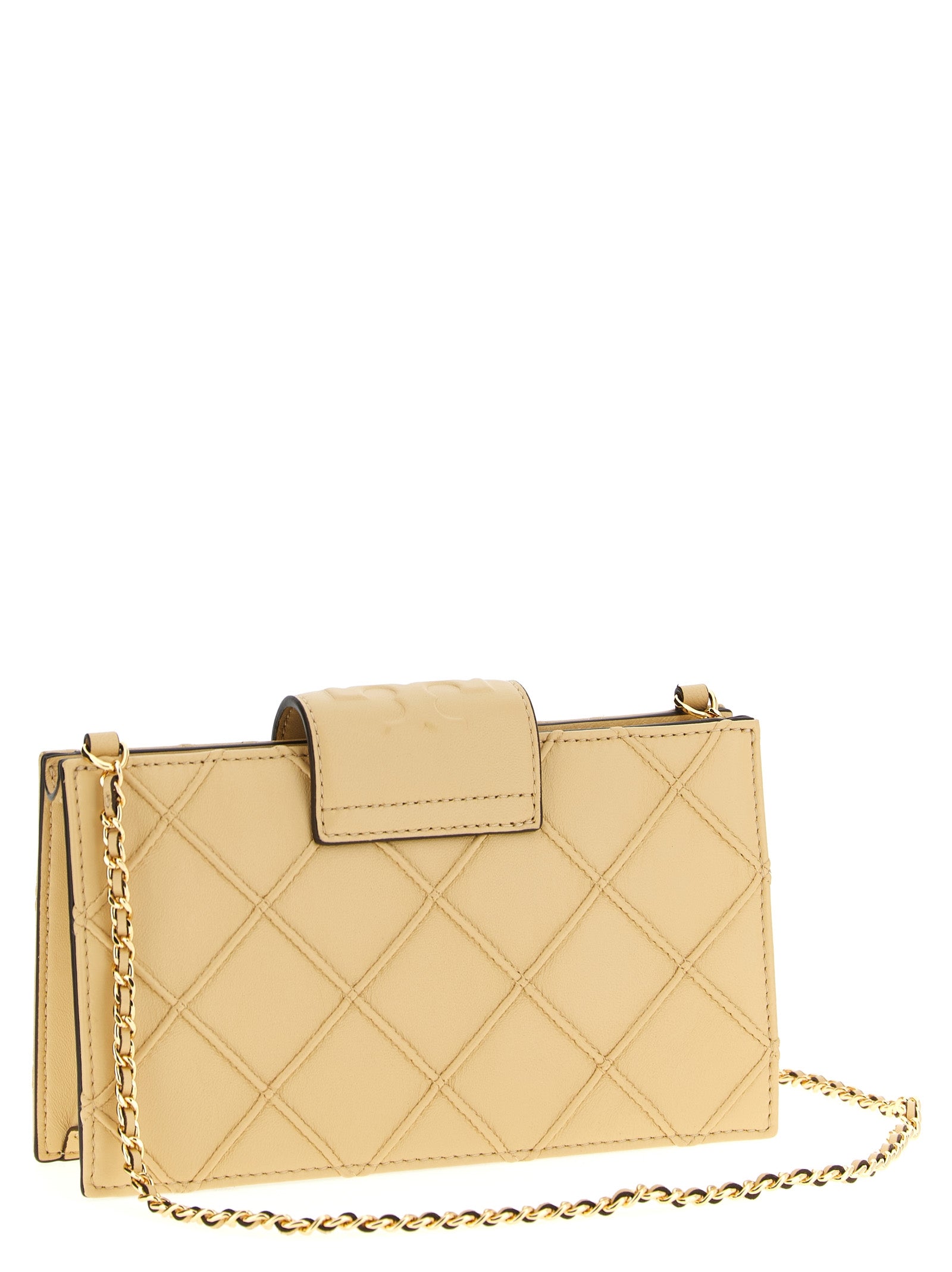 Tory Burch 100% Lamb Leather card case in beige — view 2