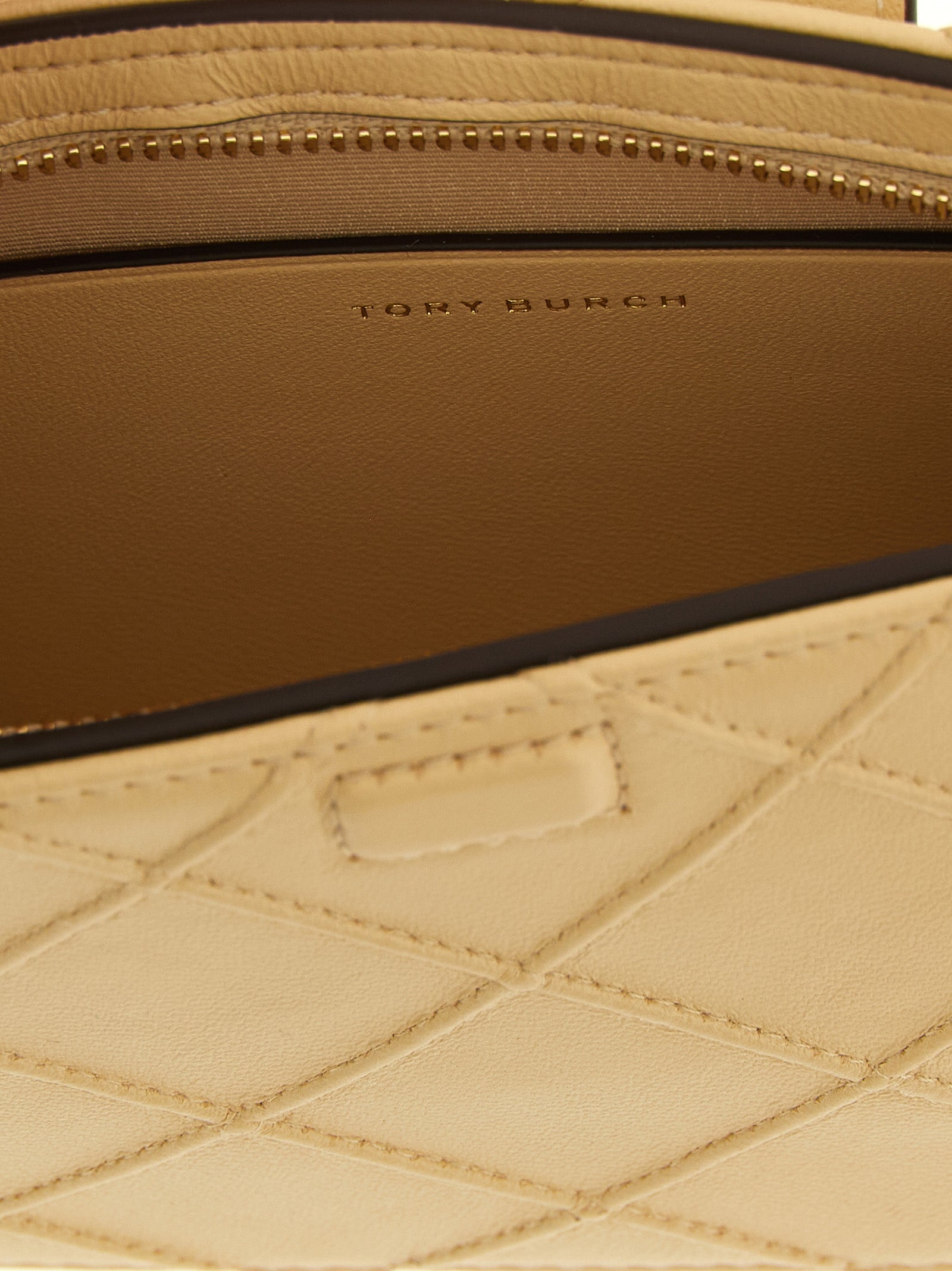 Tory Burch 100% Lamb Leather card case in beige — view 4