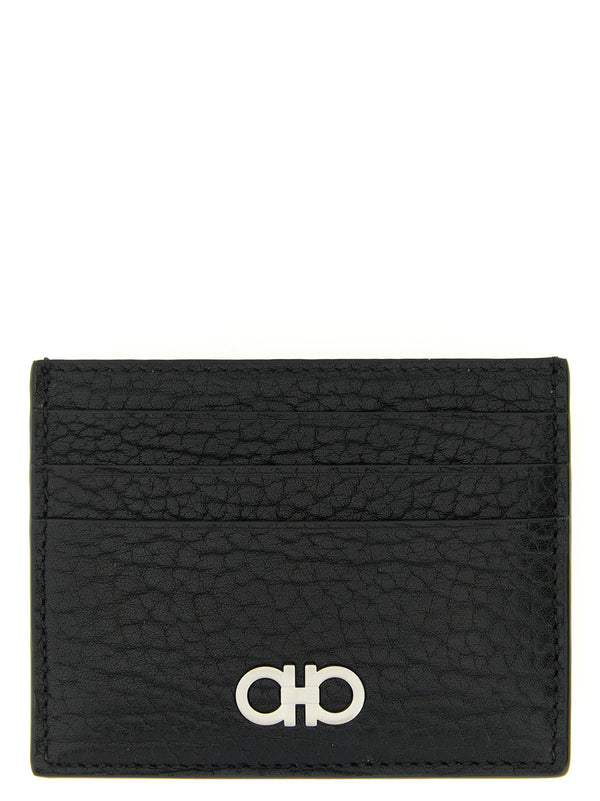Ferragamo 100% calfskin leather (Bos Taurus) card case in black