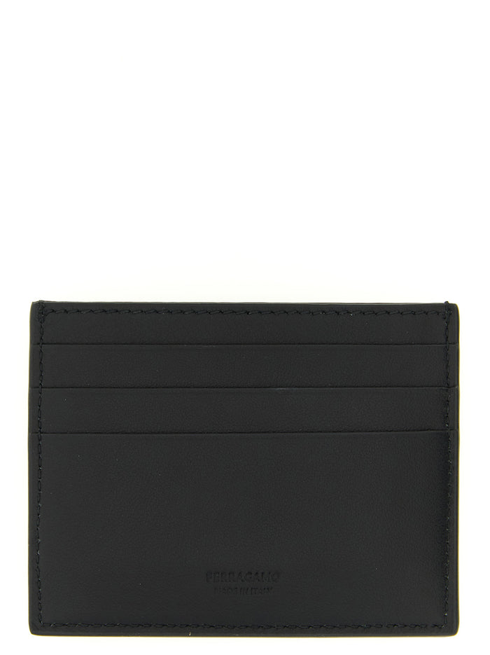 Ferragamo 100% calfskin leather (Bos Taurus) card case in black — view 2