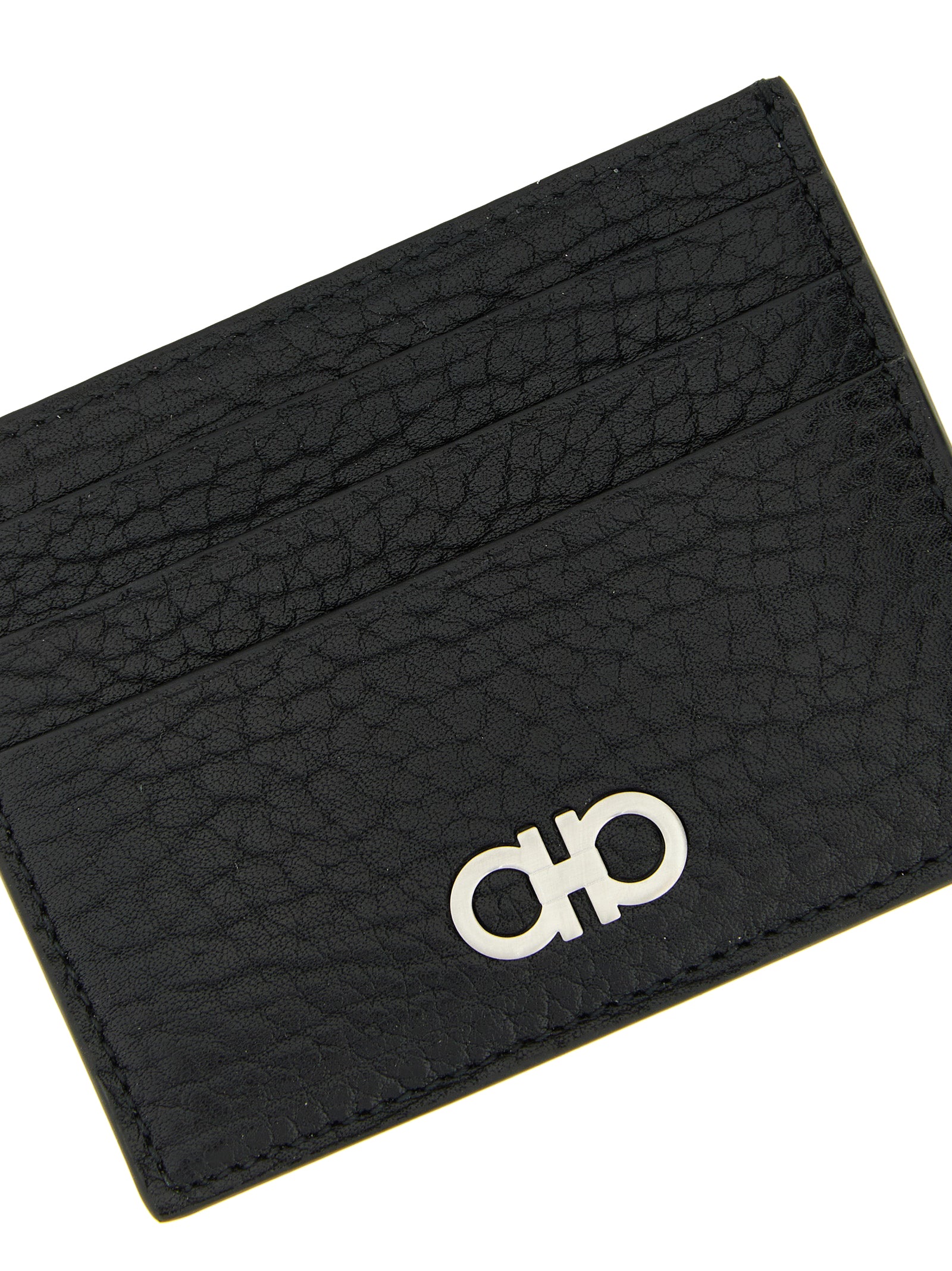 Ferragamo 100% calfskin leather (Bos Taurus) card case in black — view 3
