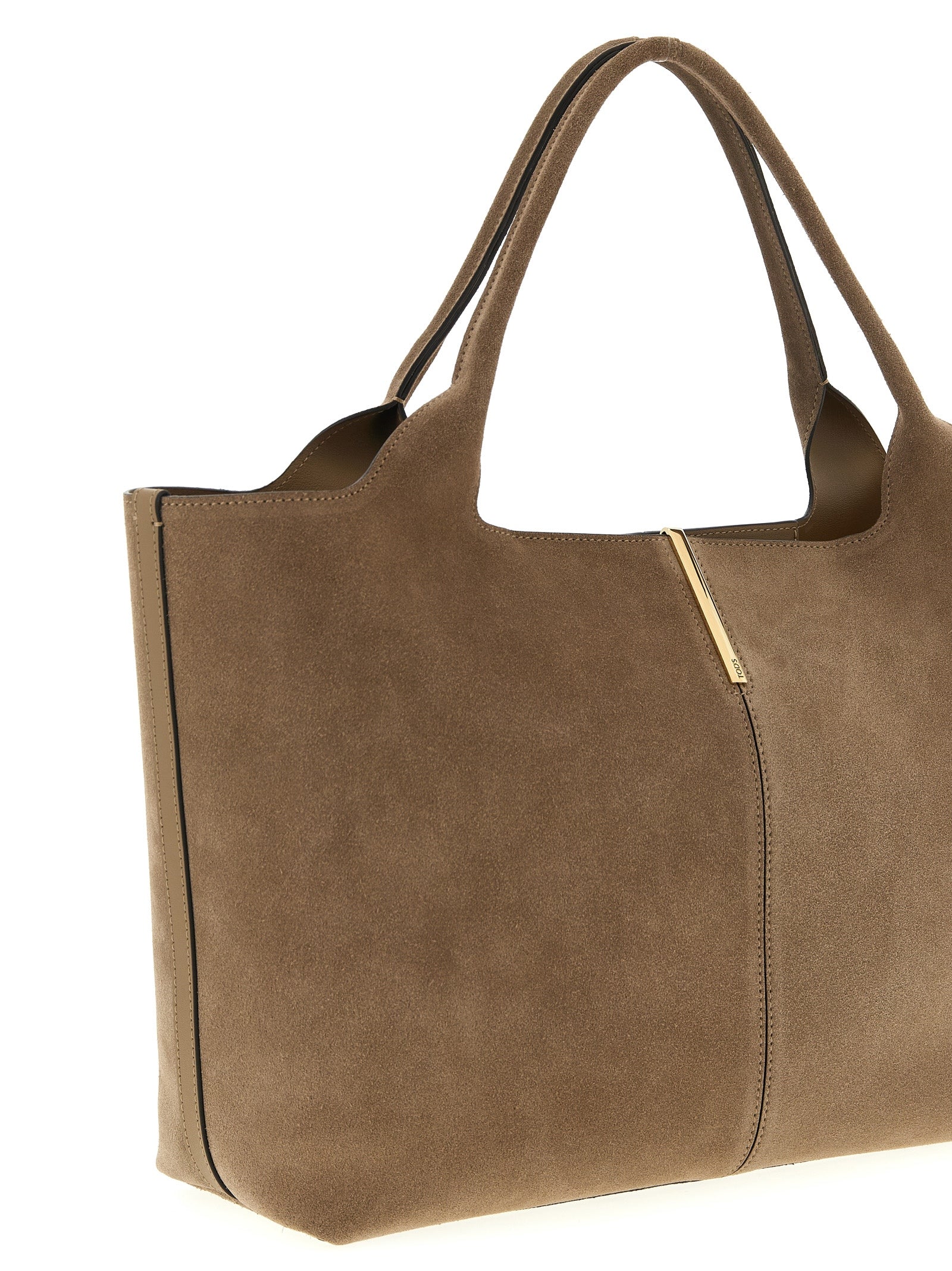 Tod's 100% calfskin leather tote bag in beige — view 3
