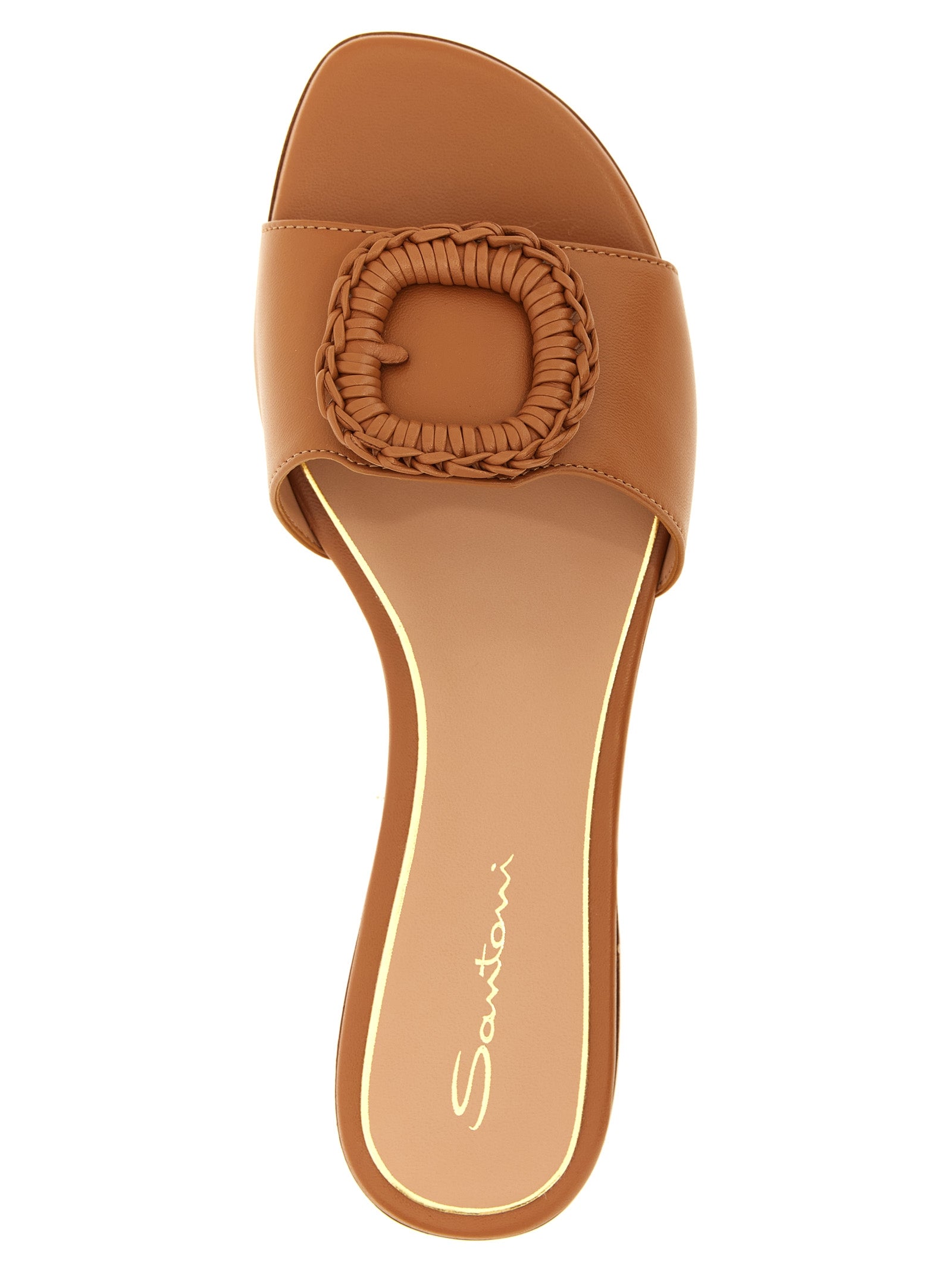 Santoni 100% Lamb Leather slide in brown — view 4