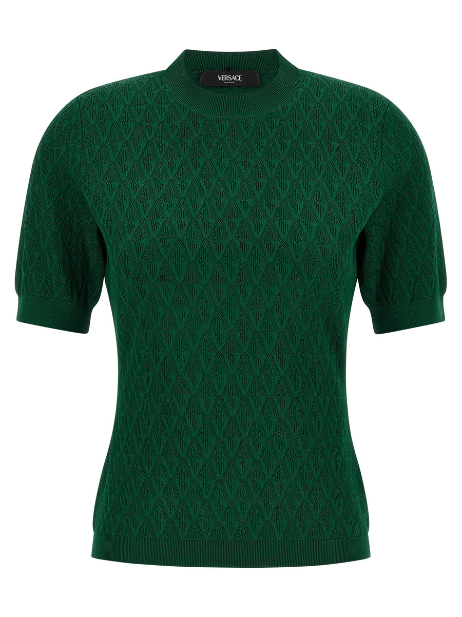 Versace 91% viscose t-shirt in green