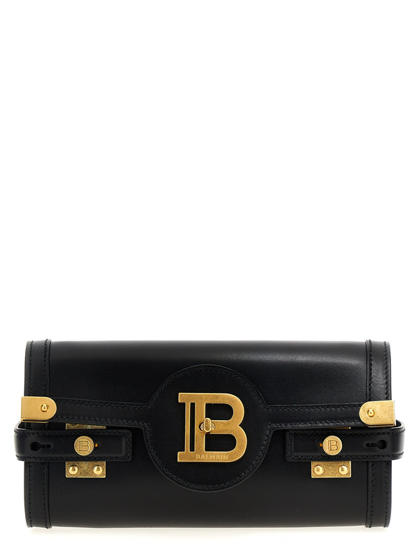 Balmain 100% calfskin leather clutch in black