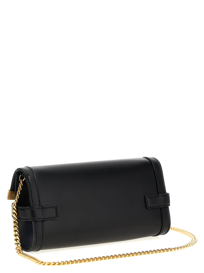 Balmain 100% calfskin leather clutch in black — view 2