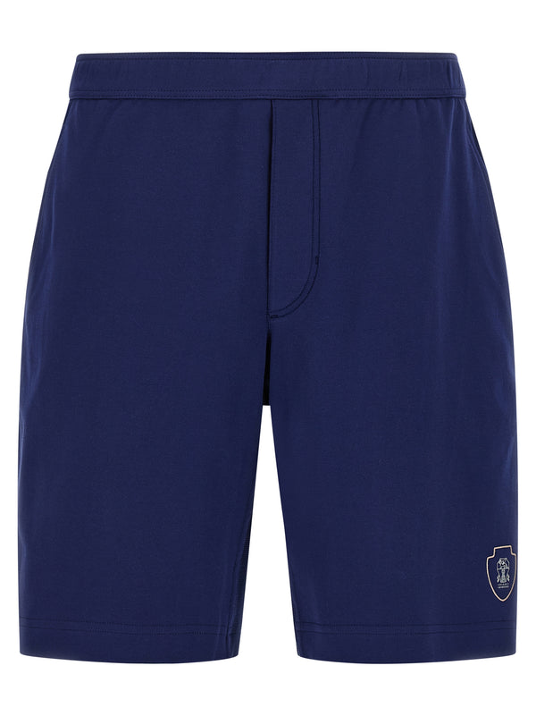 Brunello Cucinelli 100% Cotton bermuda shorts in navy