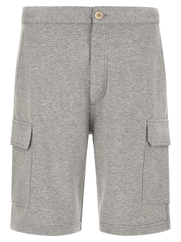 Brunello Cucinelli 65% cotton bermuda shorts in gray