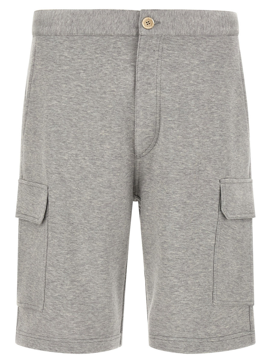 Brunello Cucinelli 65% cotton bermuda shorts in gray
