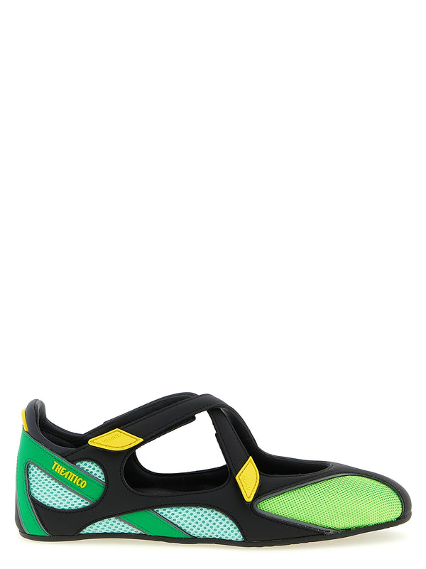 The Attico 70% polyurethane ballet flat in green