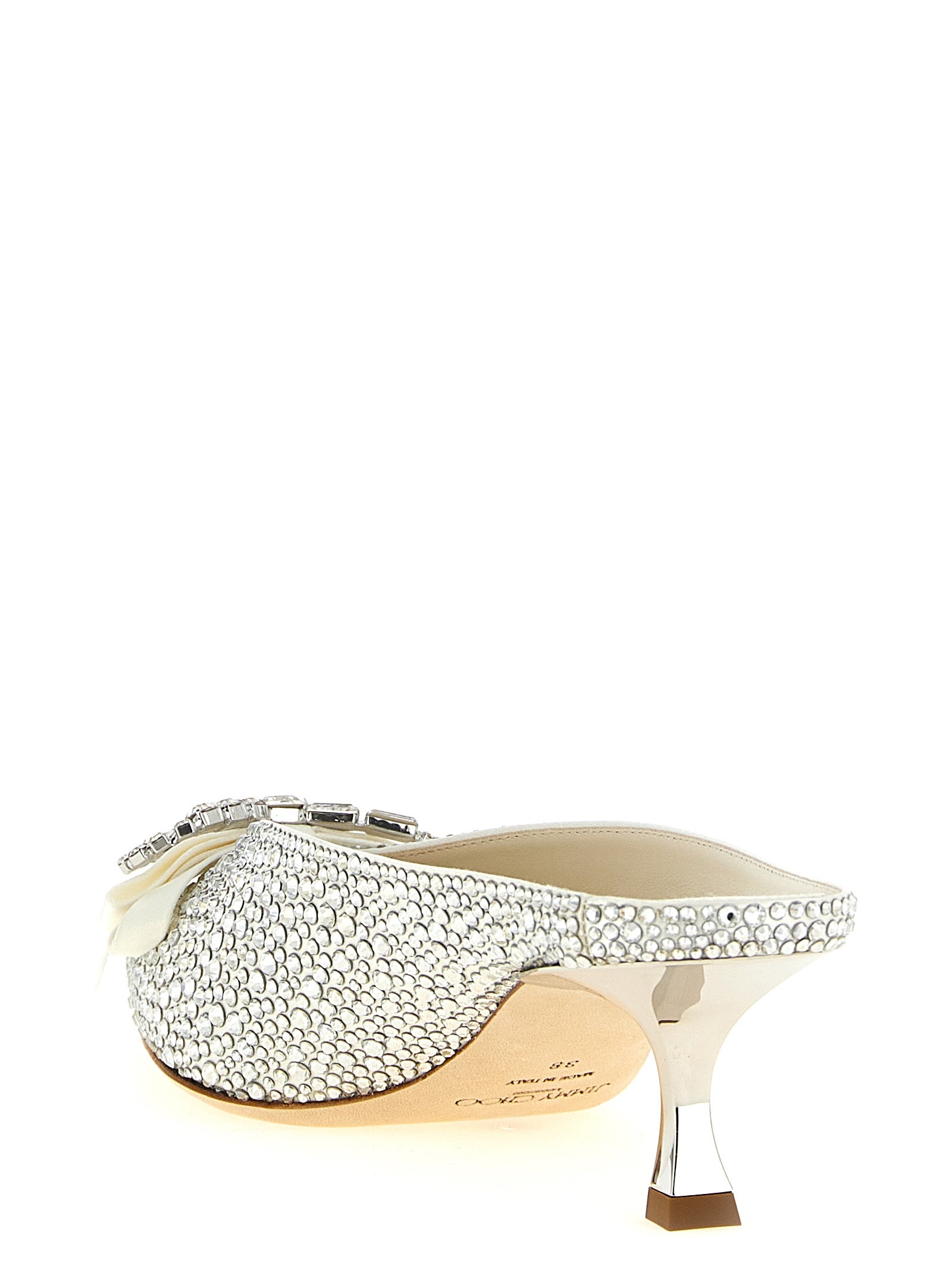 Jimmy Choo 50% tencel heel in silver — view 3