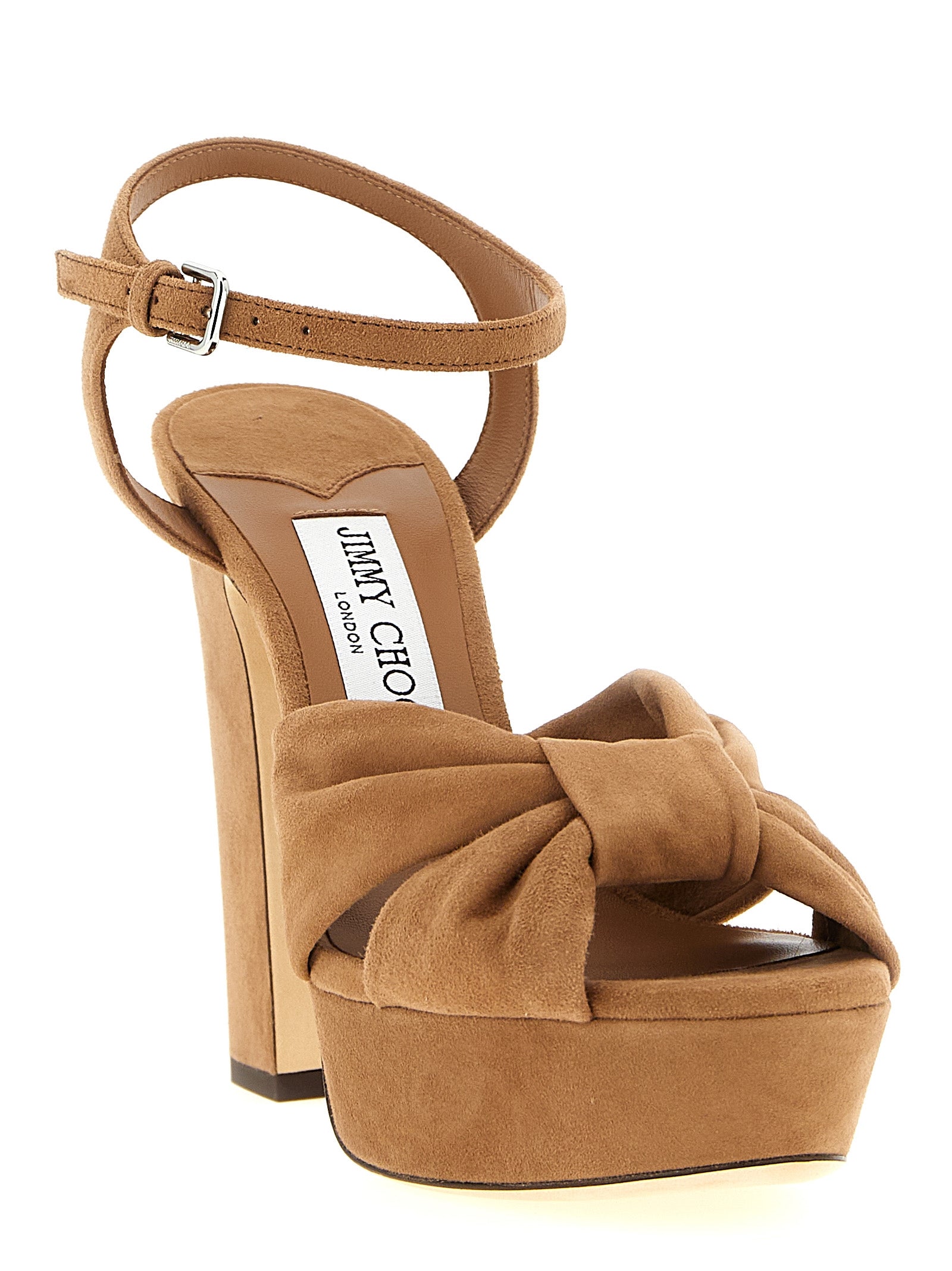 Jimmy Choo 82% leather platform sandal in brown — view 2