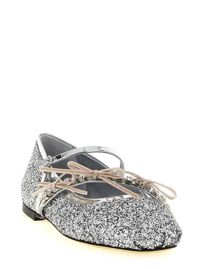 Jimmy Choo Fabric ballet flat in silver — view 2