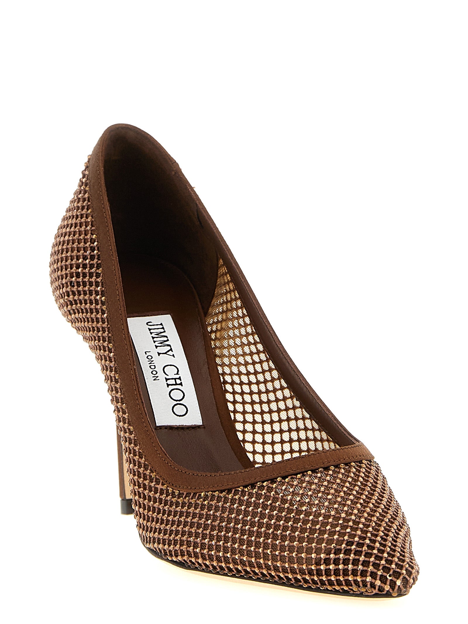 Jimmy Choo 80% textile pump in brown — view 2