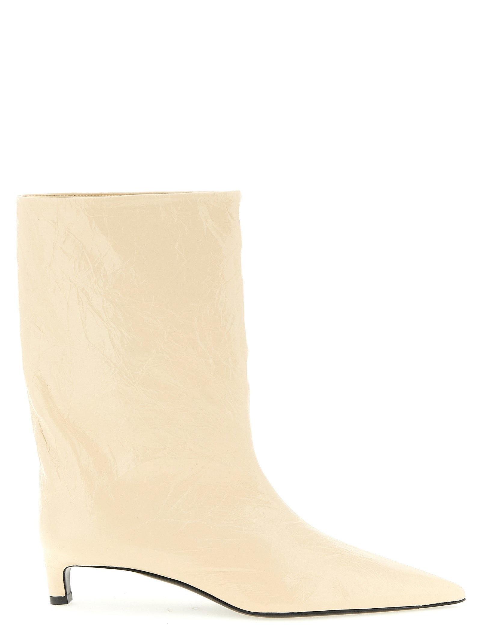 Jil Sander 100% calfskin leather ankle boot in beige