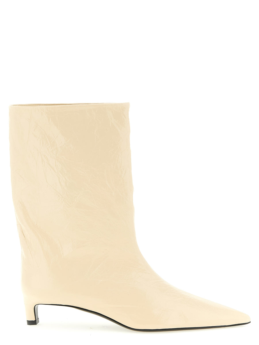 Jil Sander 100% calfskin leather ankle boot in beige