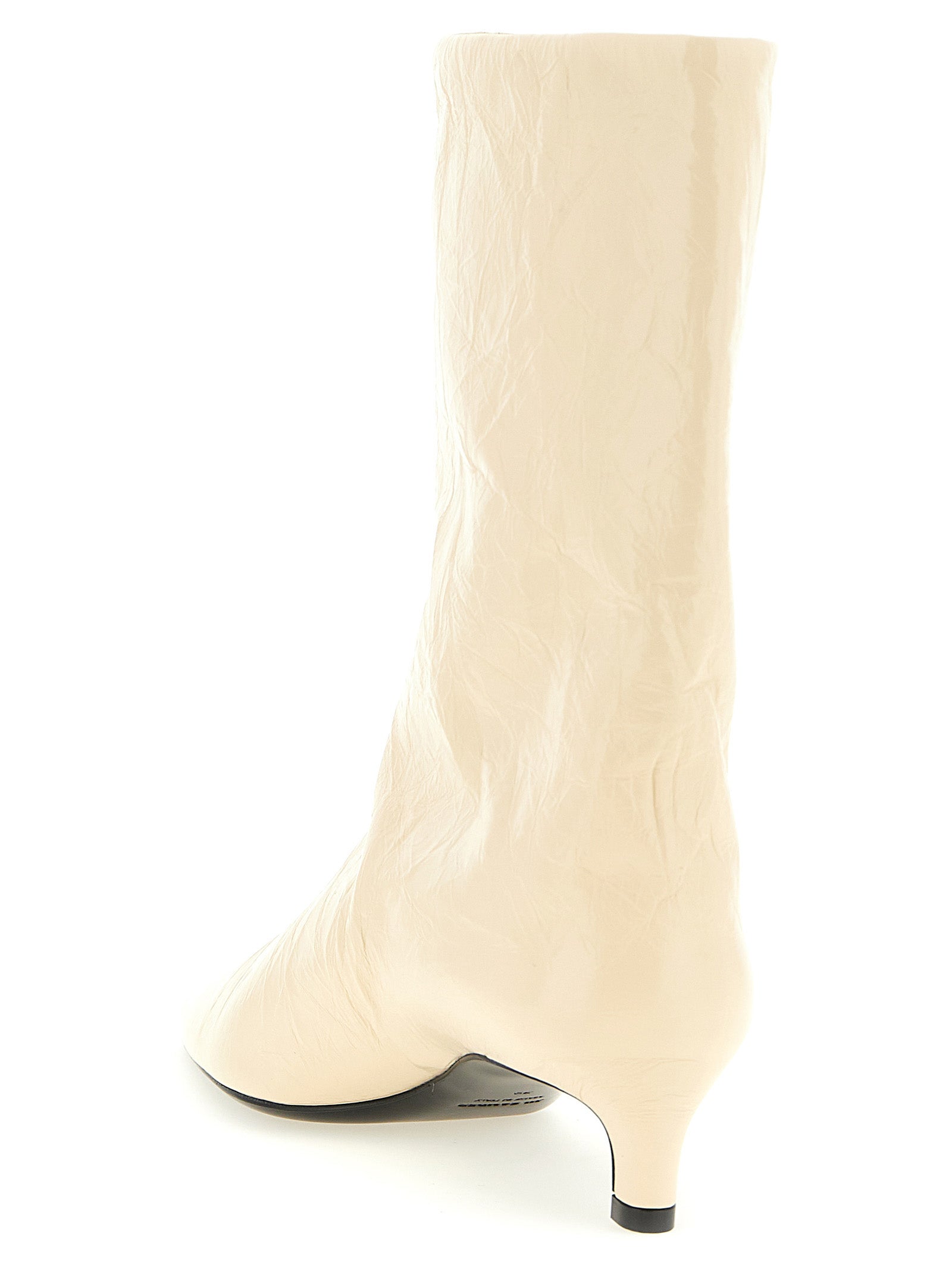 Jil Sander 100% calfskin leather ankle boot in beige — view 3