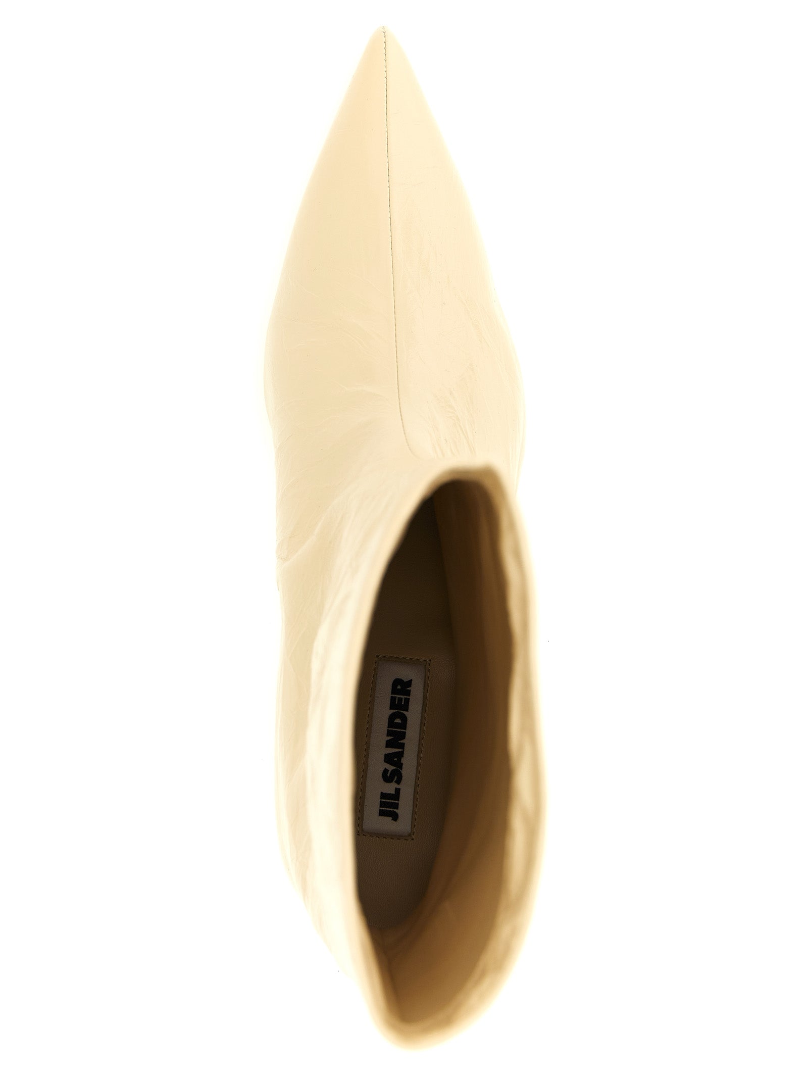 Jil Sander 100% calfskin leather ankle boot in beige — view 4