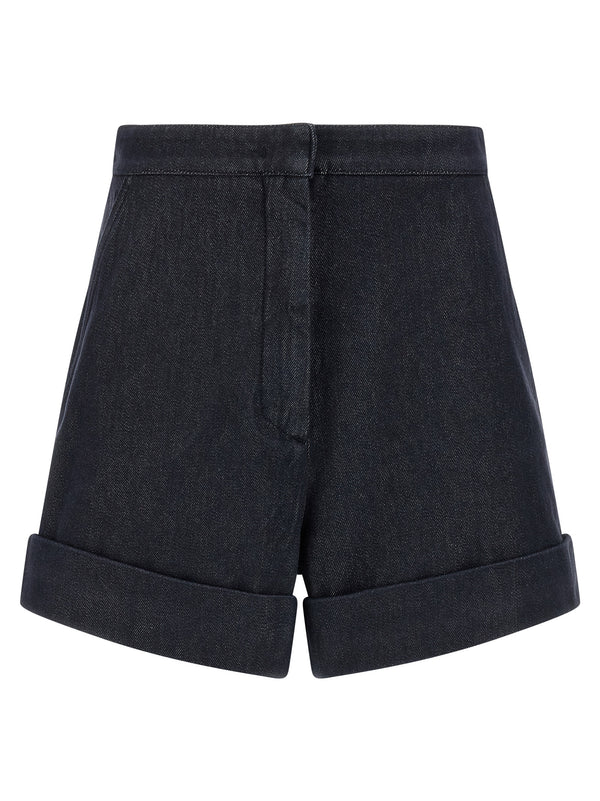 Max Mara 100% cotton bermuda shorts in blue