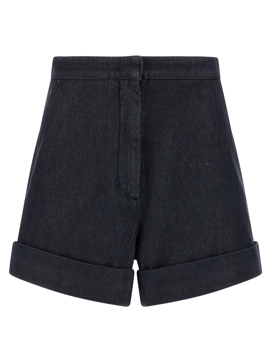 Max Mara 100% cotton bermuda shorts in blue