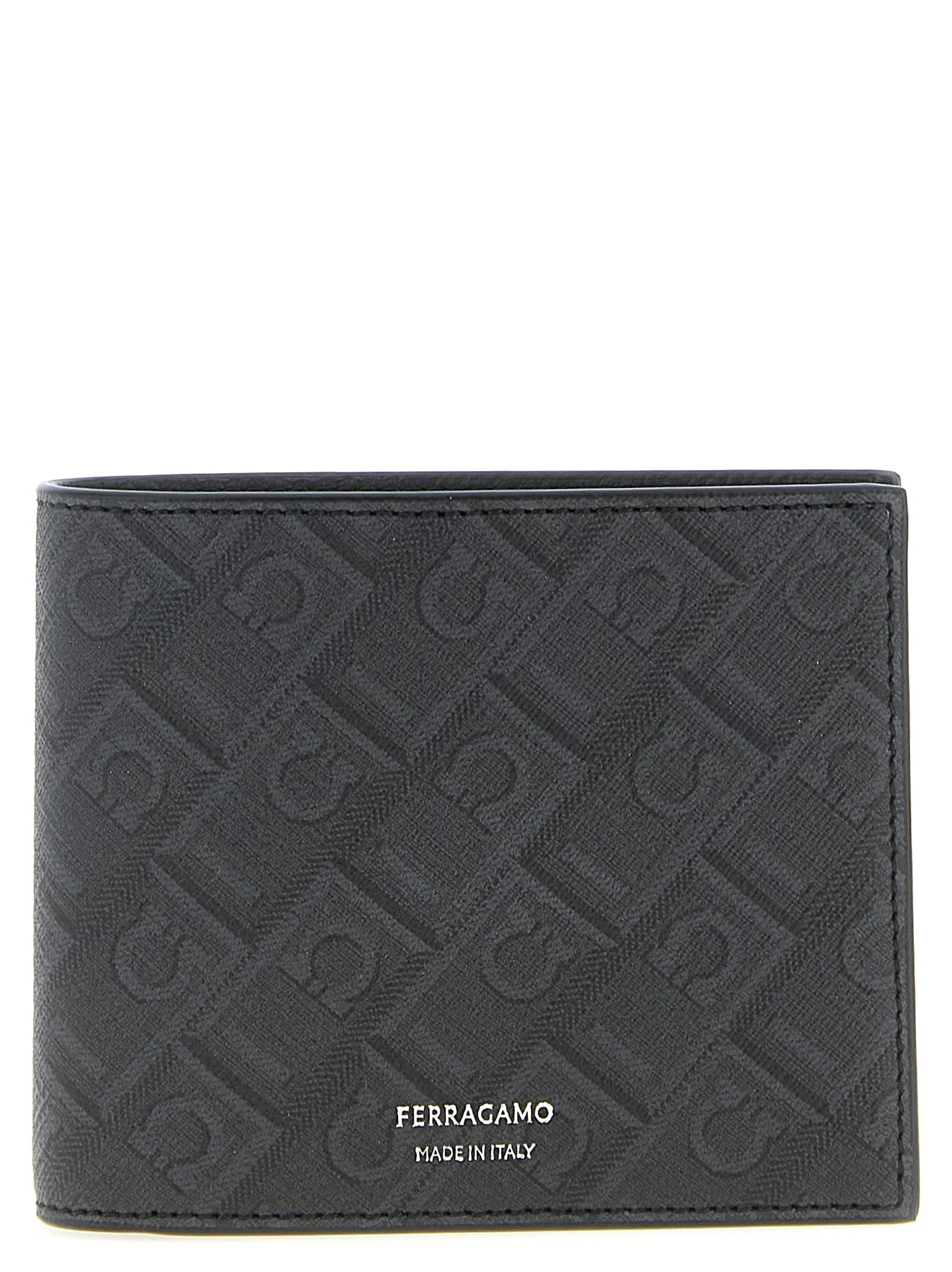 Ferragamo 64% polyurethane wallet in black