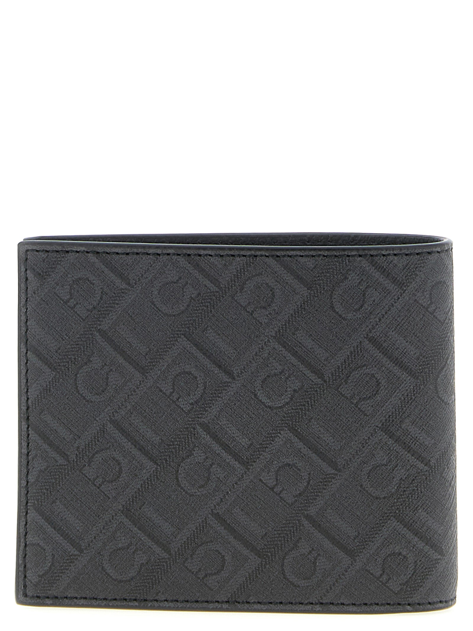 Ferragamo 64% polyurethane wallet in black — view 2