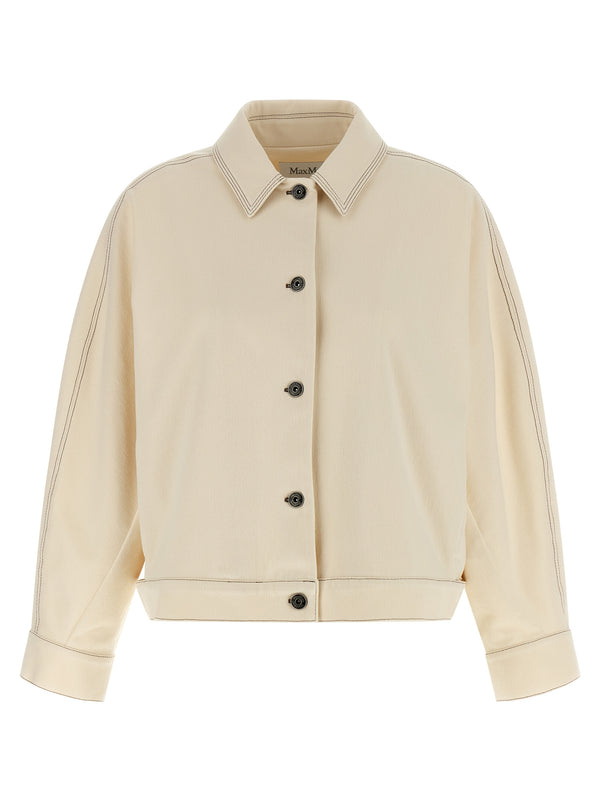 Max Mara 57% cotton jacket in beige