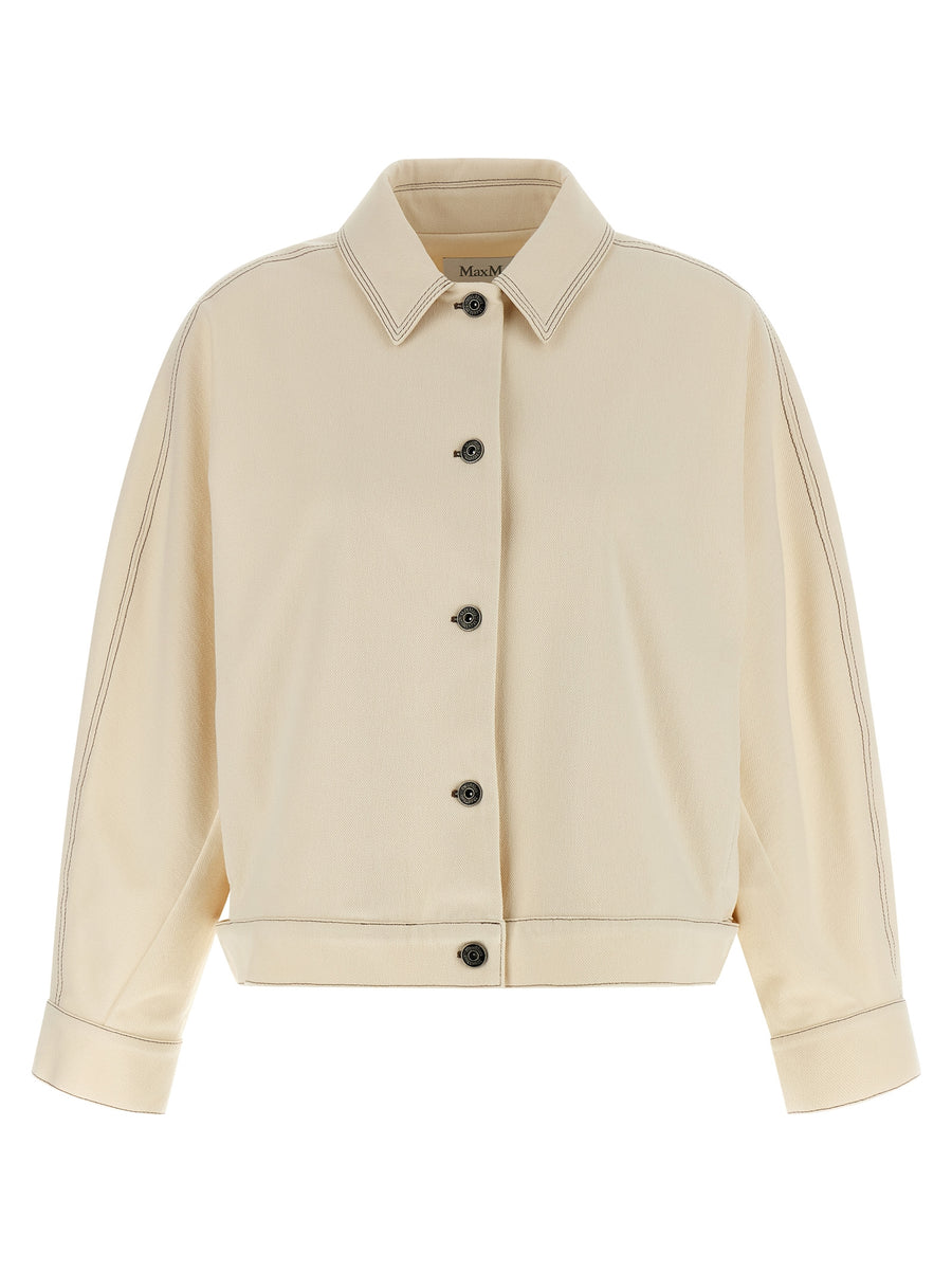 Max Mara 57% cotton jacket in beige