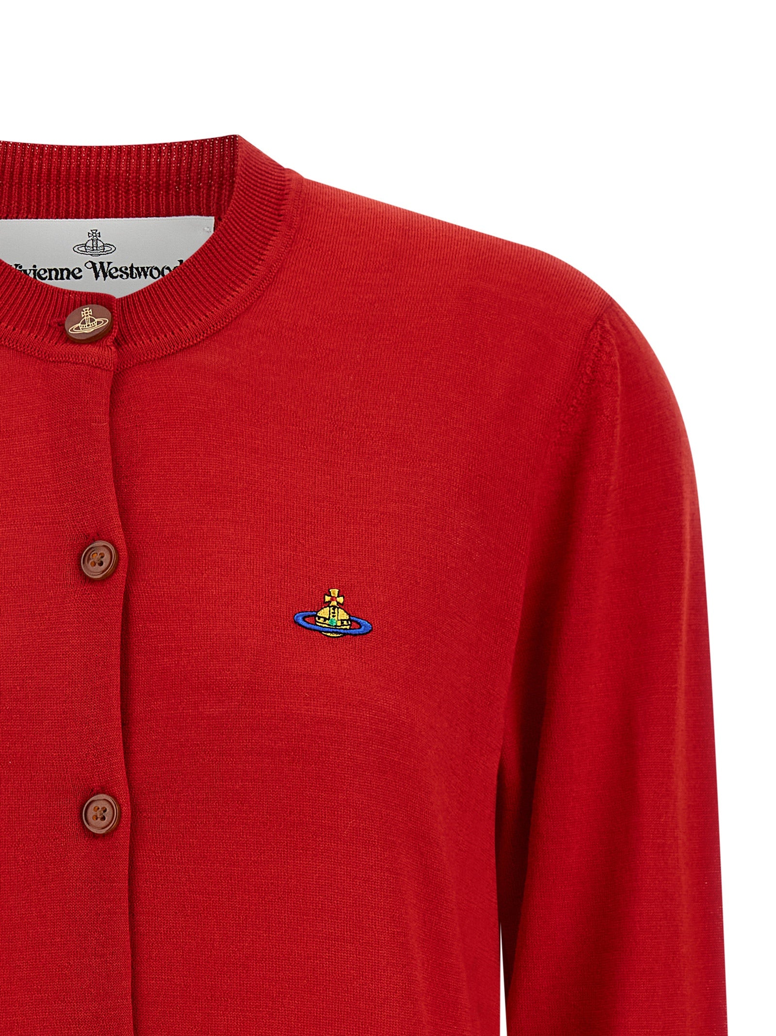 Vivienne Westwood 70% wool cardigan in red — view 3