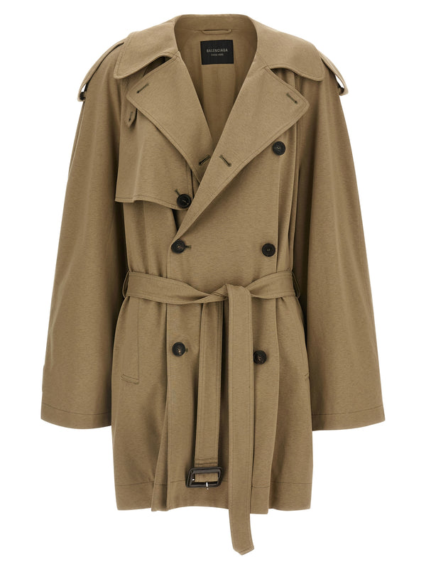 Balenciaga 100% cotton trench coat in beige