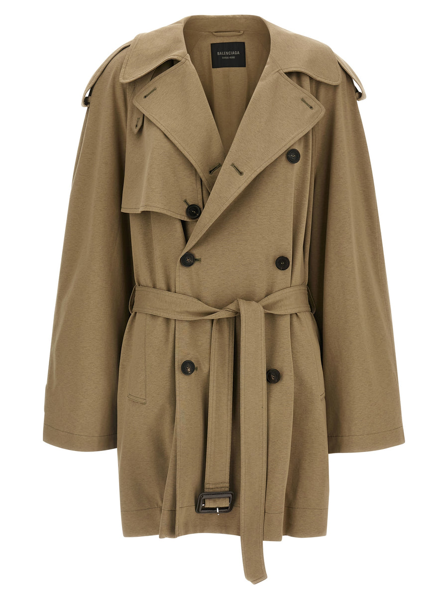 Balenciaga 100% cotton trench coat in beige