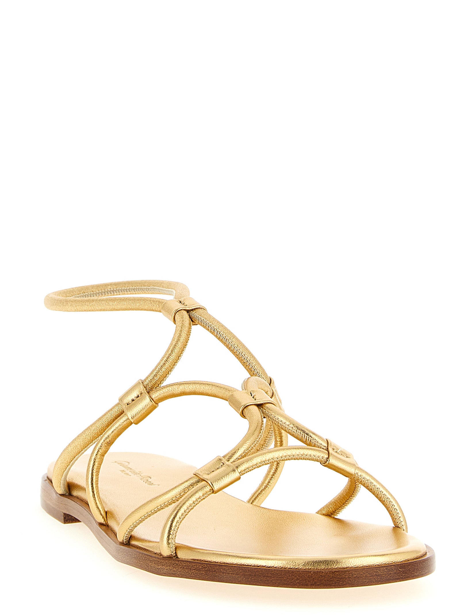 Gianvito Rossi 100% Lamb Leather sandal in gold — view 2