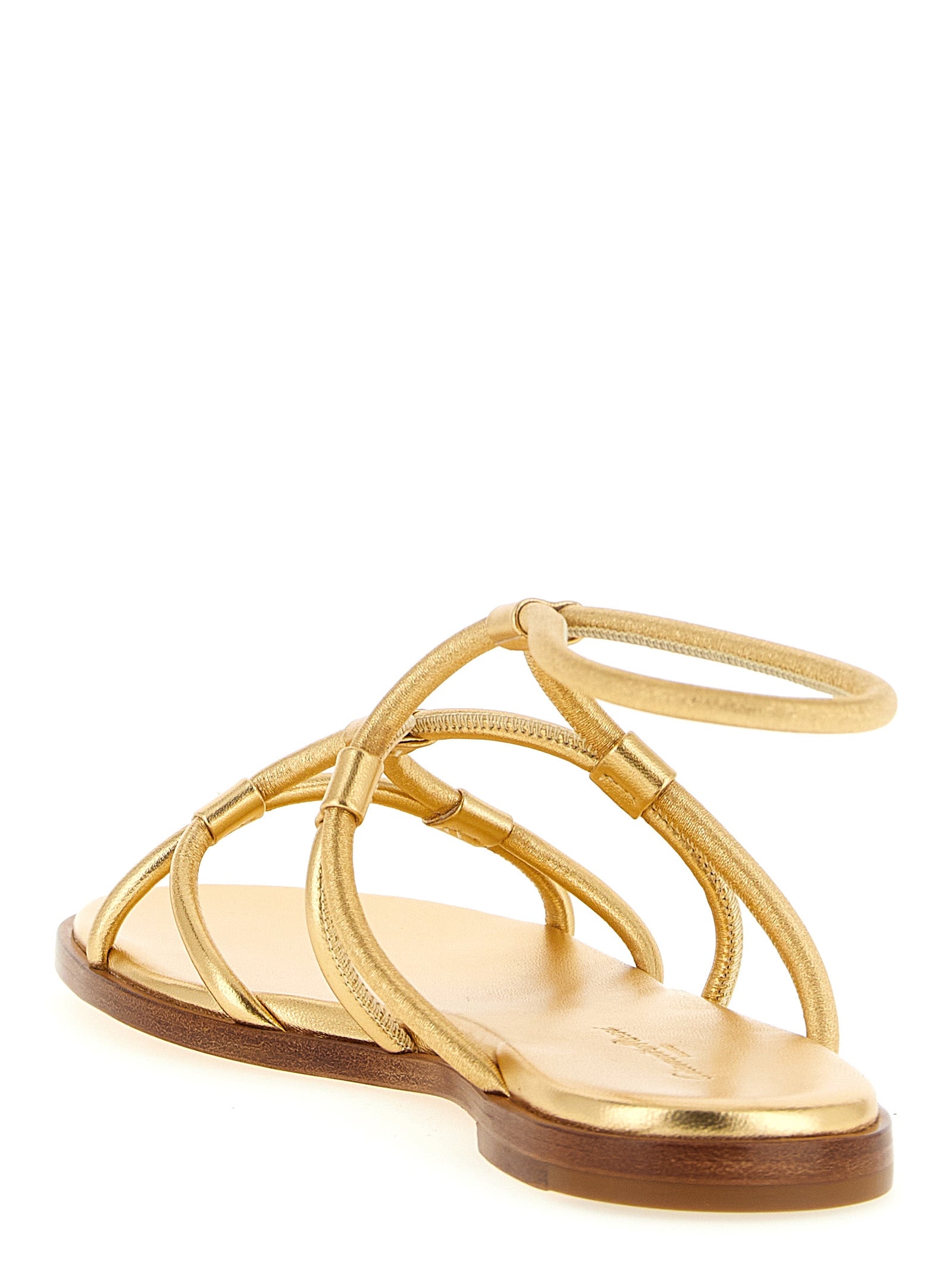 Gianvito Rossi 100% Lamb Leather sandal in gold — view 3