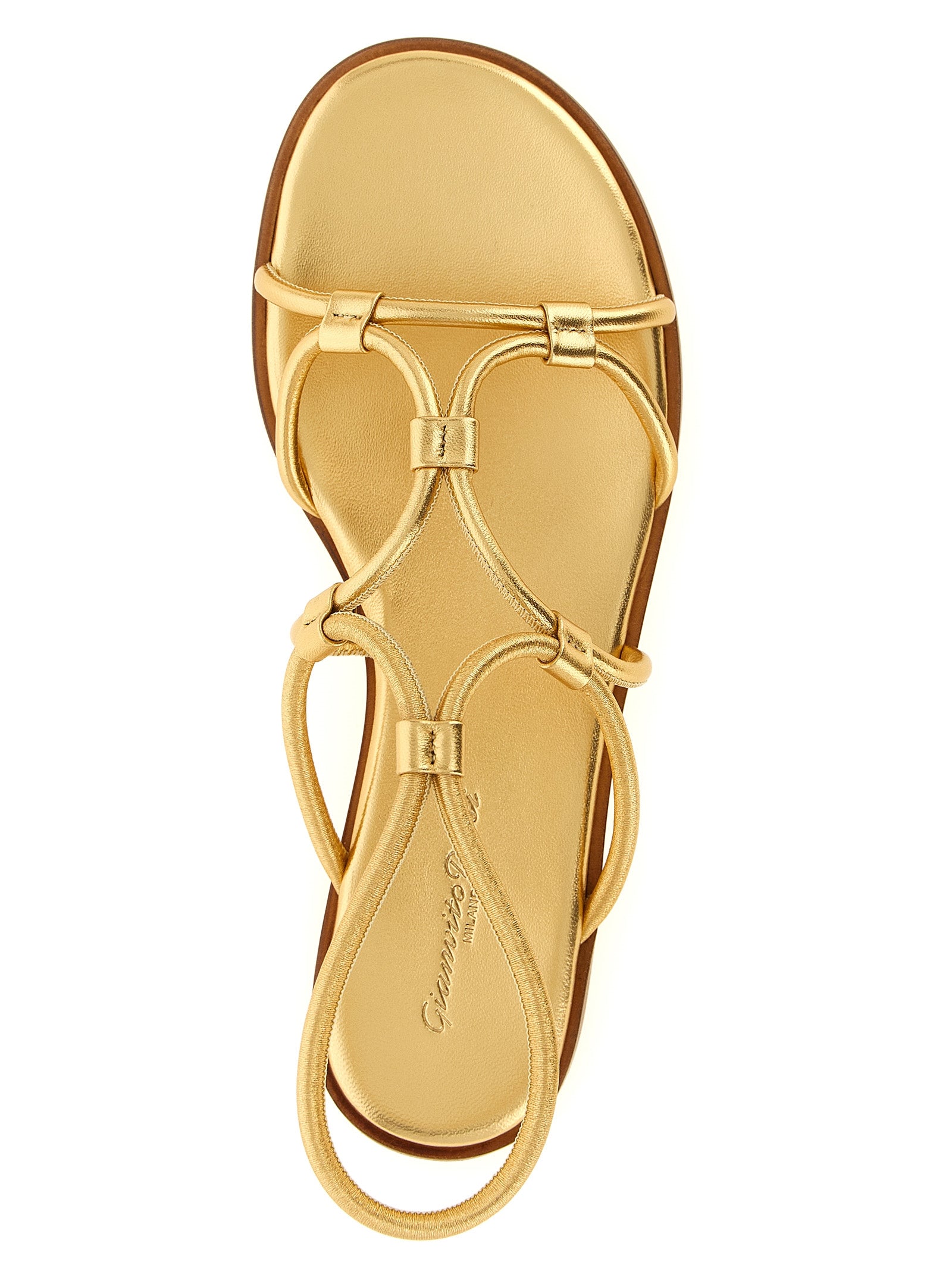 Gianvito Rossi 100% Lamb Leather sandal in gold — view 4
