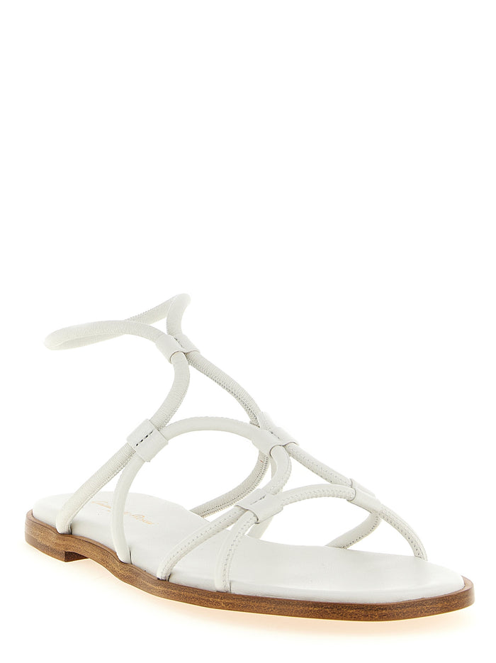 Gianvito Rossi 100% lamb leather sandal in white — view 2