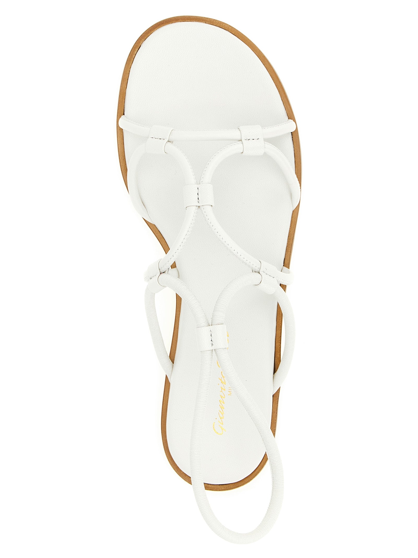 Gianvito Rossi 100% lamb leather sandal in white — view 4