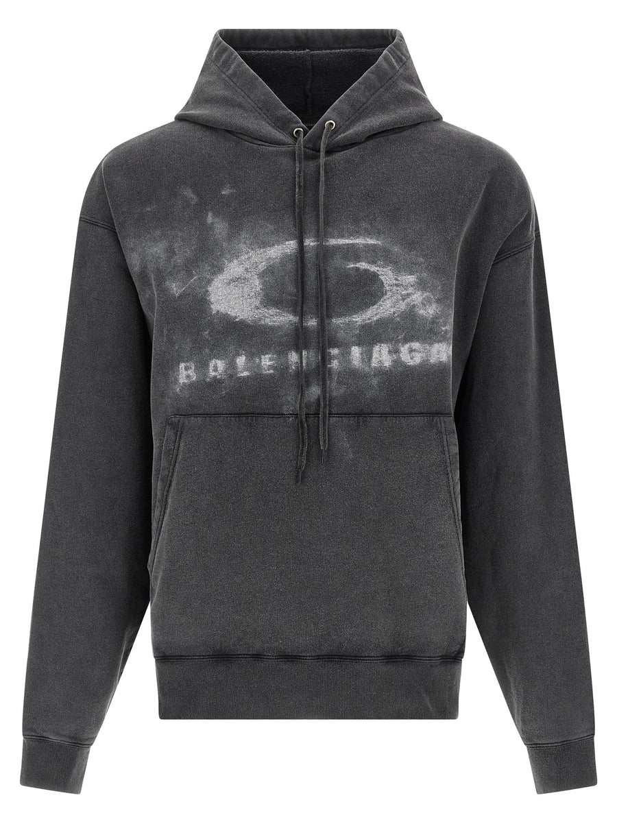 Balenciaga 100% cotton hoodie in gray